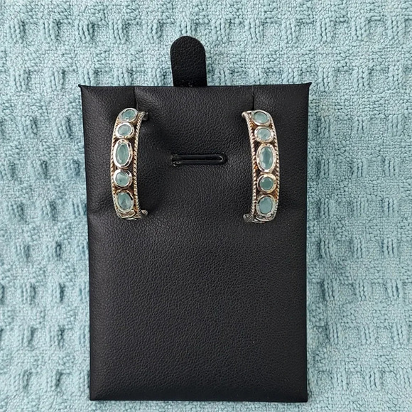 Rare Premium Natural Grandidierite Earrings In 925 Sterling Silver - Picture 2 of 9